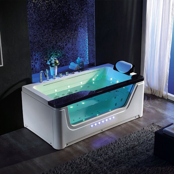 BPS-koupelny Hydromasážní vana HYD-NE912BL 170x90 ČERNÁ s ohřevem vody