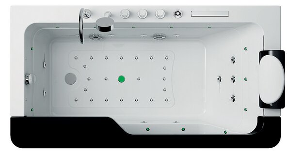 BPS-koupelny Hydromasážní vana HYD-NE912BL 170x90 ČERNÁ s ohřevem vody