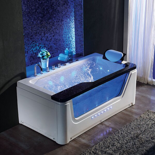 BPS-koupelny Hydromasážní vana HYD-NE912BL 170x90 ČERNÁ s ohřevem vody