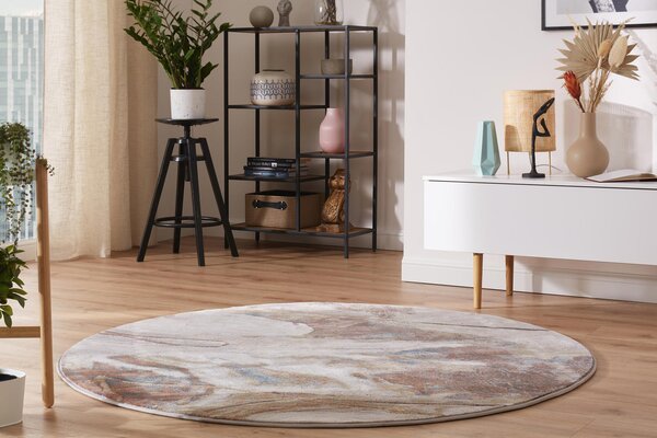 Kulatý koberec Ragolle Argentum 63529 7270 béžový hnědý Rozměr: průměr 160 cm