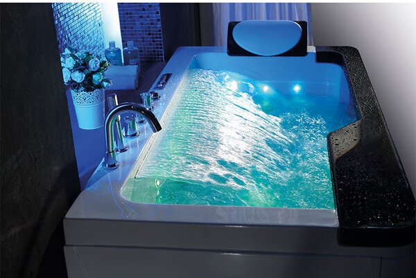 BPS-koupelny Hydromasážní vana HYD-NE912BL 170x90 ČERNÁ s ohřevem vody