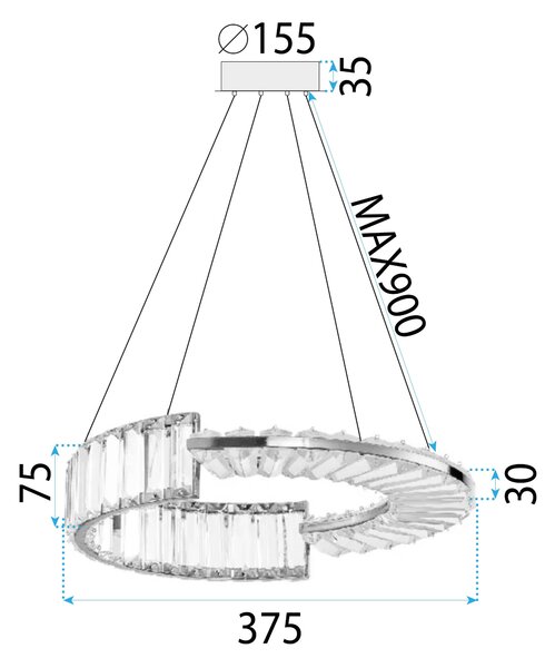 Toolight Toolight, LED stropní svítidlo APP1526-CP40, zlatá, OSW-06975