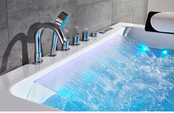 BPS-koupelny Hydromasážní vana HYD-NE912BL 170x90 ČERNÁ s ohřevem vody