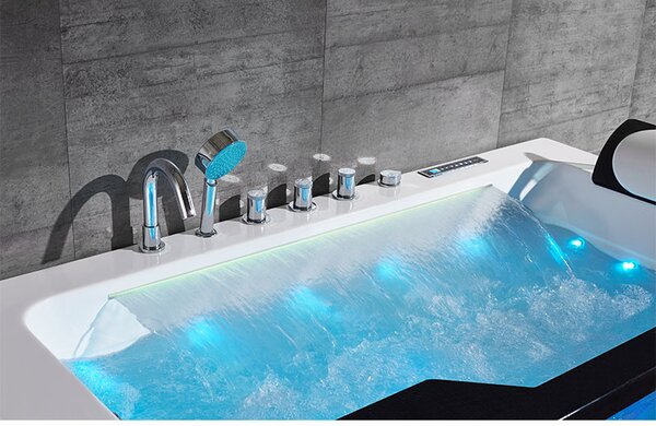 BPS-koupelny Hydromasážní vana HYD-NE912BL 170x90 ČERNÁ s ohřevem vody
