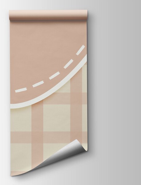 Fototapeta Růžovo-bílá mřížka s bílou čarou, Abstraktní fototapety, Populární fototapety, t00756v3 - Tapeko.co.cz