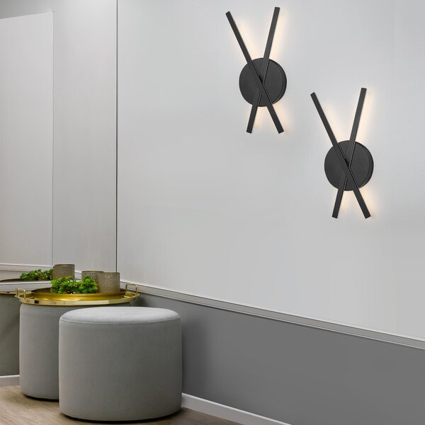 Toolight Toolight, LED nástěnné svítidlo, neutrální světlo 4000K, 11W, APP1604-W, černá matná, OSW-05479