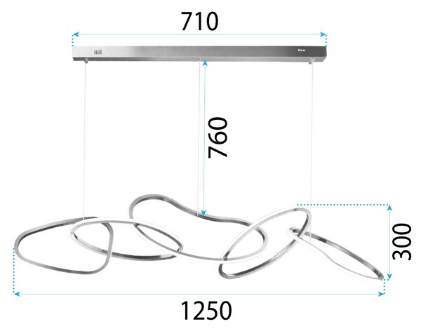 Toolight Toolight, LED stropní svítidlo 60W APP1054-CP, zlatá, OSW-08882