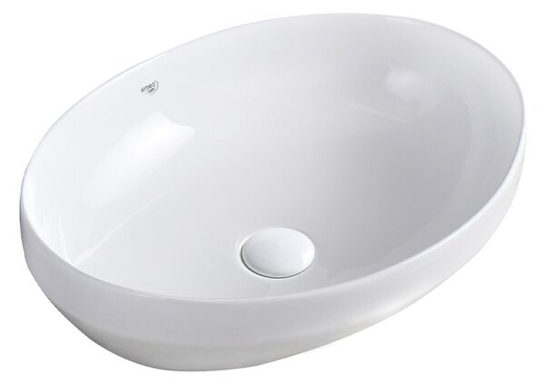 BPS-koupelny Keramické umyvadlo na desku HYD-LO-WH-500 50x37 cm, bílé