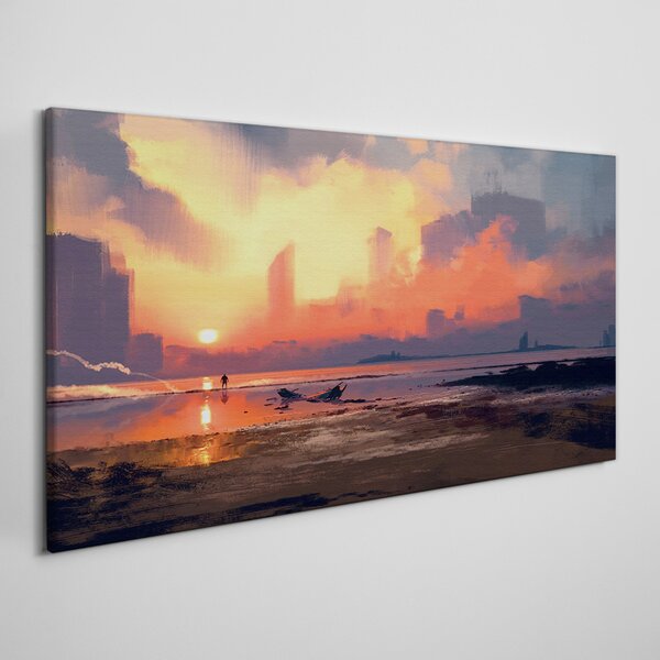 Obraz na plátně Obraz na plátně Abstrakce mlhy Sunset