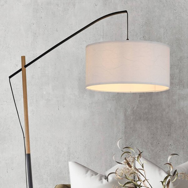 JUST LIGHT. GmbH Zelená stojací lampa Sofie s papírovým stínidlem, Bílá / opál, Obývací pokoj / jídelna, kov, Moderní, stojací lampa
