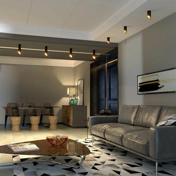 Toolight Moderní suffitová lampa 20 CM APP571-1C černá