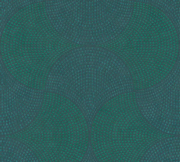 A.S. Création | Vliesová tapeta na zeď Cuba 38027-1 | 0,53 x 10,05 m | zelená, modrá, metalická