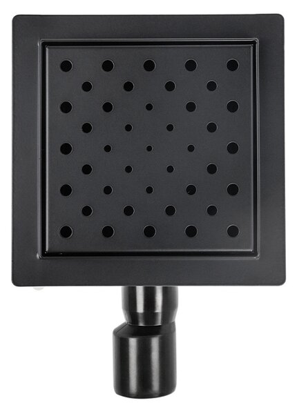 BPS-koupelny Čtvercový sprchový odtokový žlab DL06-G7 HYD-3875 15x15 cm, černý