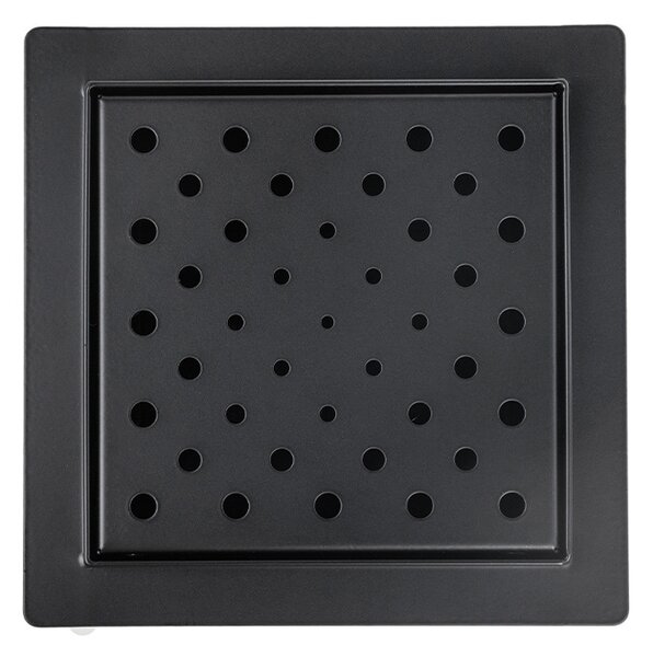 BPS-koupelny Čtvercový sprchový odtokový žlab DL06-G7 HYD-3875 15x15 cm, černý