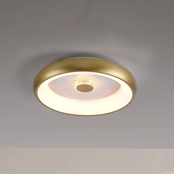 JUST LIGHT. GmbH Stropní svítidlo Vertigo LED, Ø 46,5 cm, mosaz, stmívatelný, Mosaz / zlato, Obývací pokoj / jídelna, kov, Moderní