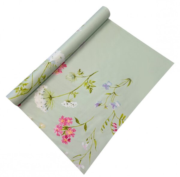 Bavlněné plátno DELUX BOTANICA zelená, šíře 220cm METRÁŽ