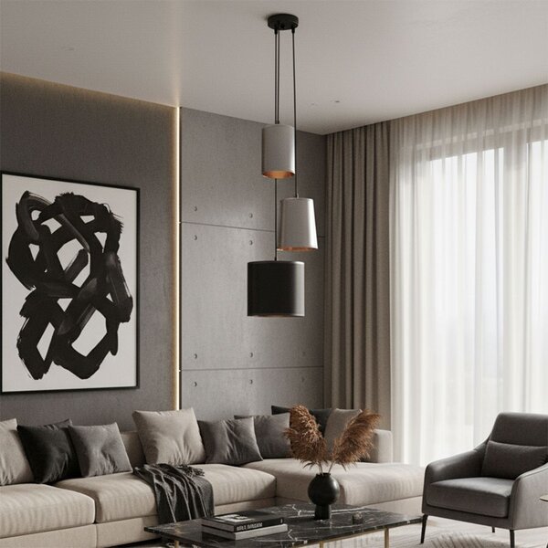 Toolight - Industriální závěsné svítidlo 3xE27 60W APP971-3cp, Bílá-šedá-černá, OSW-03212