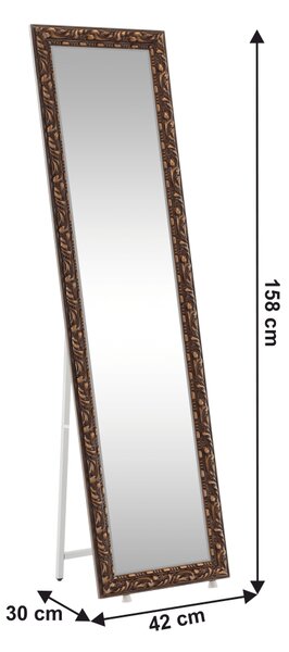 KONDELA Designové zrcadlo, hnědá, PANTOS