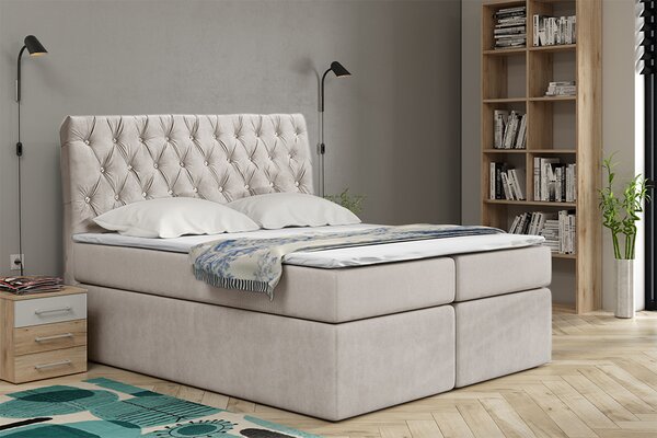 Eka Kontinentální čalouněná postel Luxurious - Cassablanca (90x200 cm) Barva látky Trinity: (2301) Krémová bíla