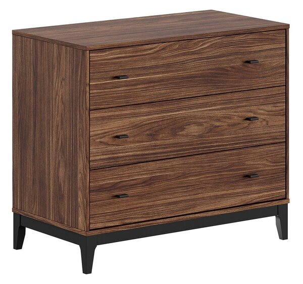Komoda v dekoru ořechu v tmavě přírodní barvě 100x89x55 cm Ilyas – Vipack