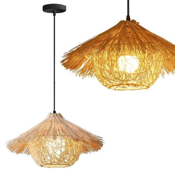 Toolight Natural, stropní závěsné svítidlo 1xE27 APP1636-1CP, přírodní hnědá, OSW-05109