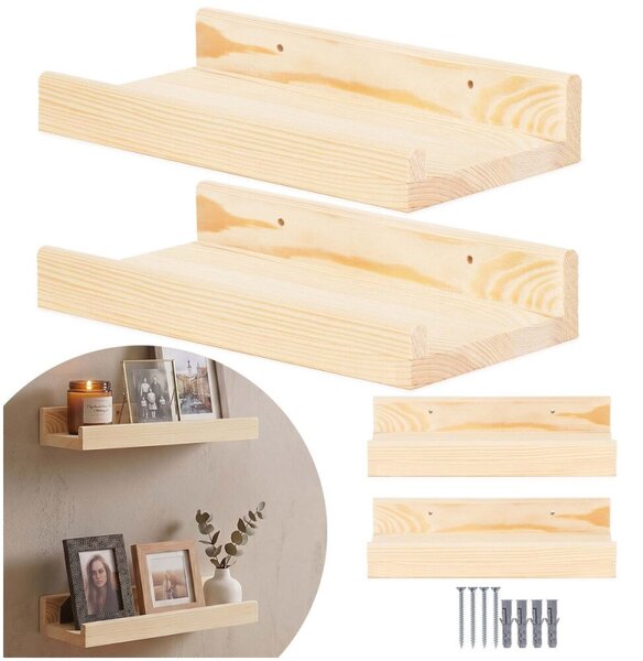 Police na zeď 2ks 30x15 cm SPRINGOS WF0010 přírodní