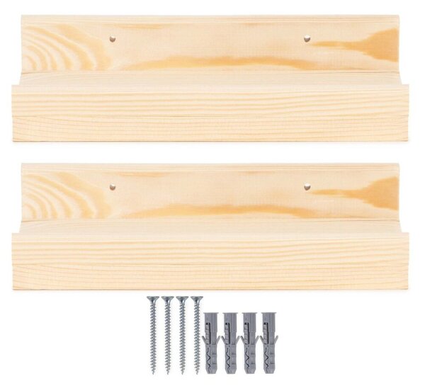 Police na zeď 2ks 30x15 cm SPRINGOS WF0010 přírodní