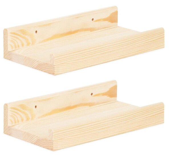 Police na zeď 2ks 30x15 cm SPRINGOS WF0010 přírodní