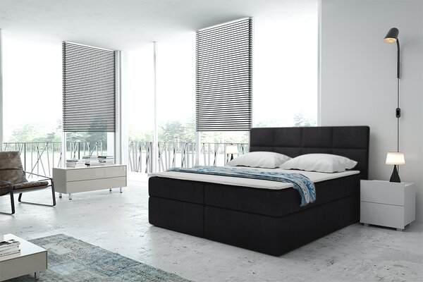 Čalouněná postel SHAW 90x200 cm Odstín látky: Černá (Trinity 16) - eTapik