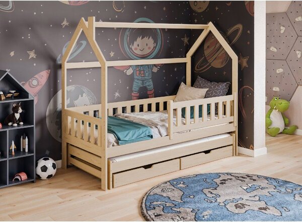 Legno Dětská rozkládací postel Mickey borovice Rozměr (cm): 80x160