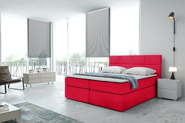 Eka Kontinentální čalouněná postel Smoth - Cassablanca (90x200 cm) Barva látky Trinity: (2309) Červená
