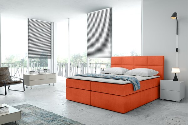 Čalouněná postel SHAW 90x200 cm Odstín látky: Oranžová (Trinity 17) - eTapik