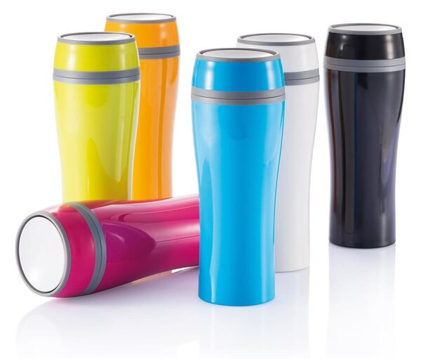 Termohrnek s push systémem, XD Design, 400 ml, žlutý