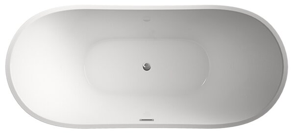 BPS-koupelny Volně stojící akrylátová vana HYD-RIC513A 150x75 bílá, odtokový komplet chrom