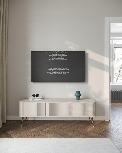 TV skříňka/stolek Oglio O5 (šedobéžová + zlatá)