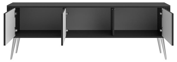 TV skříňka/stolek Oglio O5 (černá + stříbrná)