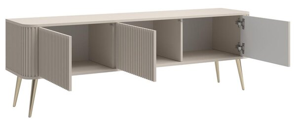 TV skříňka/stolek Oglio O5 (šedobéžová + zlatá)