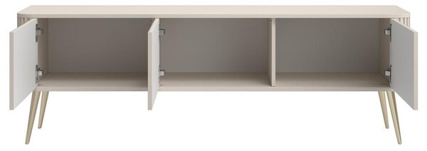 TV skříňka/stolek Oglio O5 (šedobéžová + zlatá)