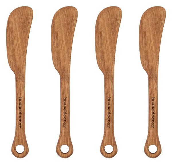 Dřevěný nůž na máslo Eya – set 4 ks