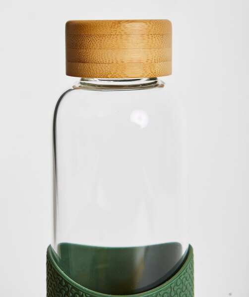 Skleněná láhev s rukávem, 550ml, Neon Kactus, zelená