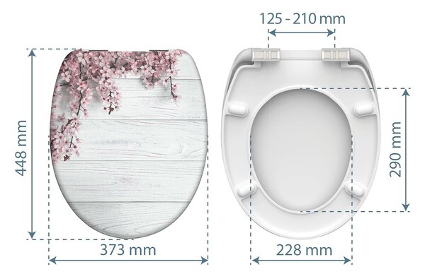 Eisl Sanitär WC prkénko Duroplast Soft Close Flowers and Wood 82197