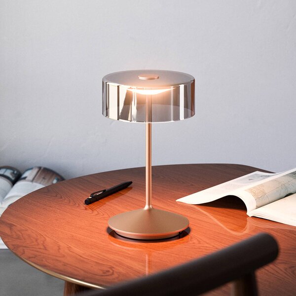 Sigor Nabíjecí stolní lampa Numotion LED, bronz, sklo, IP54, stmívatelná, stmívatelný, Bronz / starožitná mosaz, Obývací pokoj / jídelna, Sklo, Moderní