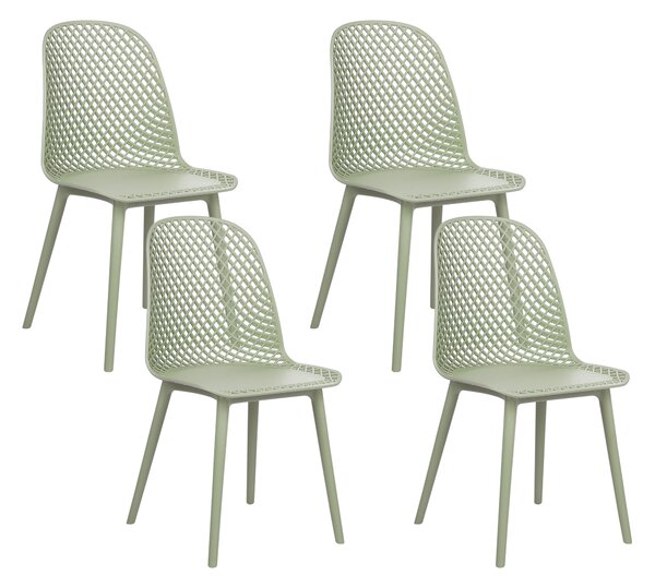 Sada 4 jídelních židlí zelené EMORY