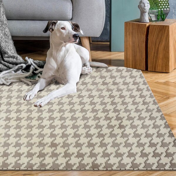 Tutumi Plyšový koberec Clover Pepitka Beige Rozměr (cm): 140 x 200