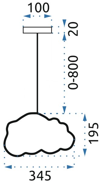 Toolight Závěsná lampa Cloud Azure