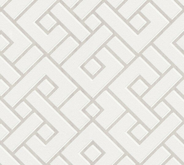 A.S. Création | Vliesová tapeta na zeď Michalsky 4 37984-1 | 0,53 x 10,05 m | bílá, krémová, metalická