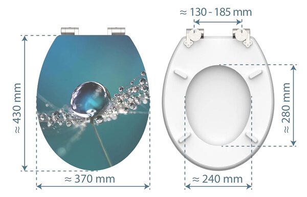 Eisl Sanitär WC prkénko MDF Soft Close Water Drop High Gloss 80544