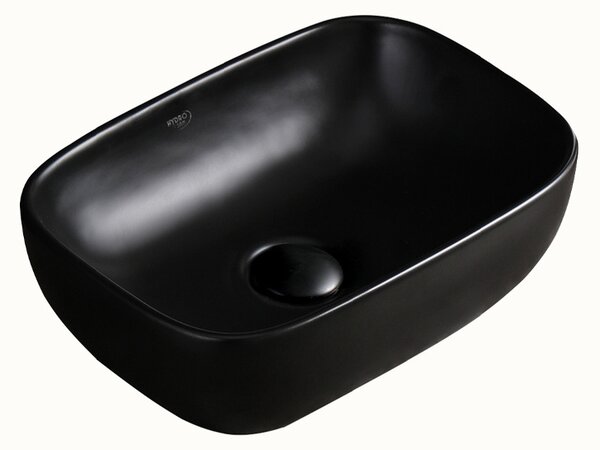 BPS-koupelny Keramické umyvadlo na desku HYD-MO-MTB-370 37x25 cm, černé matné