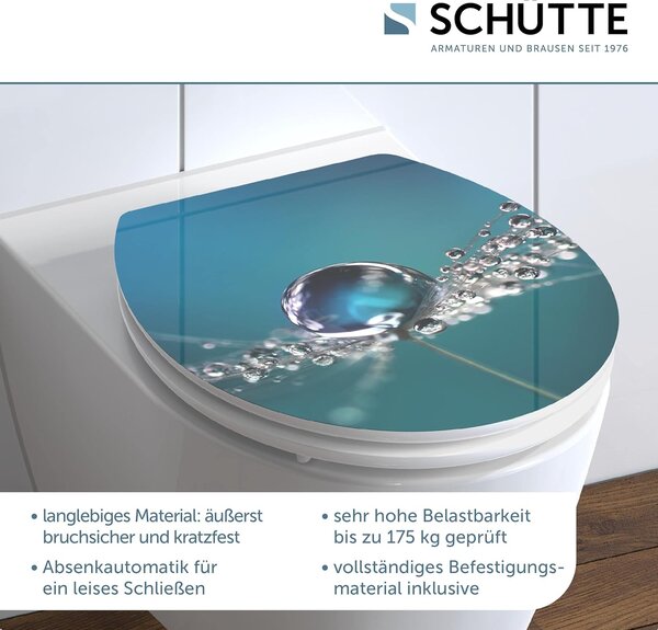 Eisl Sanitär WC prkénko MDF Soft Close Water Drop High Gloss 80544