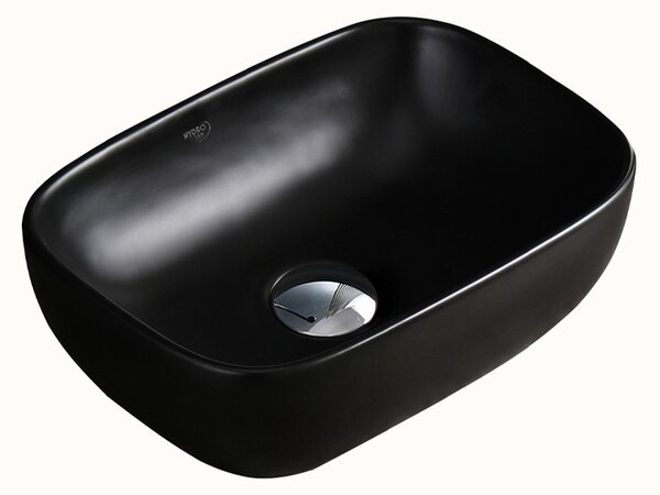 BPS-koupelny Keramické umyvadlo na desku HYD-MO-MTB-370 37x25 cm, černé matné